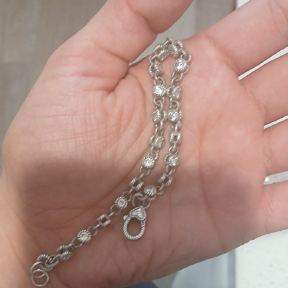 Dazzling Silver Rope Chain Bracelet